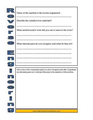 reverse engineering worksheet image