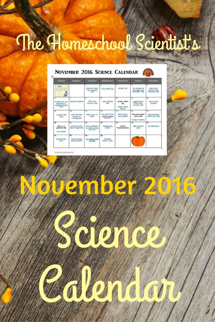 November 2016 Science Calendar