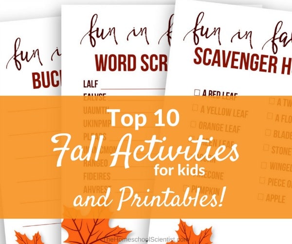 Top 10 Fall Activities For Kids and fall printables