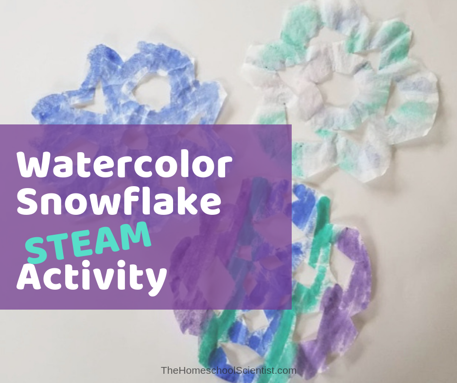 watercolor snowflake STEAM activity