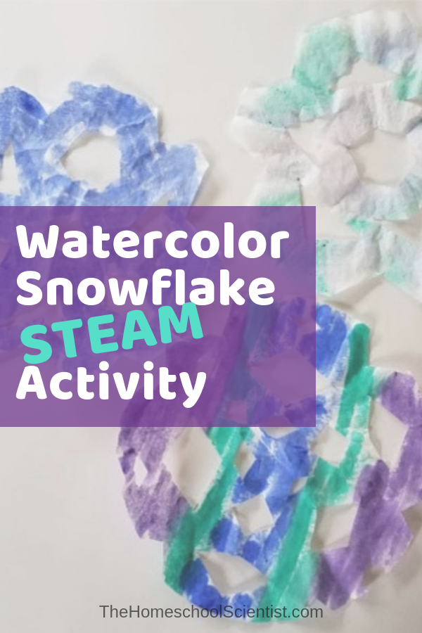 watercolor snowflake STEAM activity