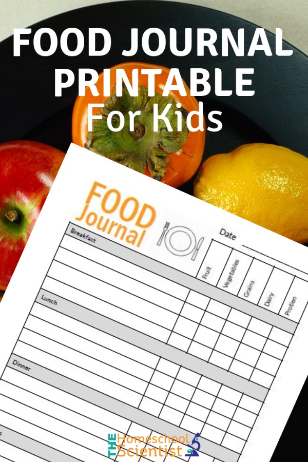 food journal printable for kids - health and nutrition
