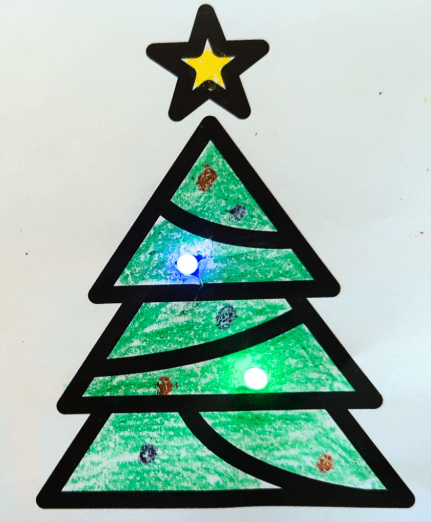 light up tree card