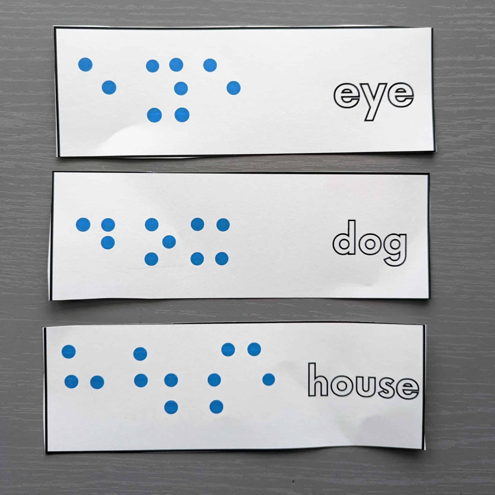 braille activity for sighted students cut out the braille card templates