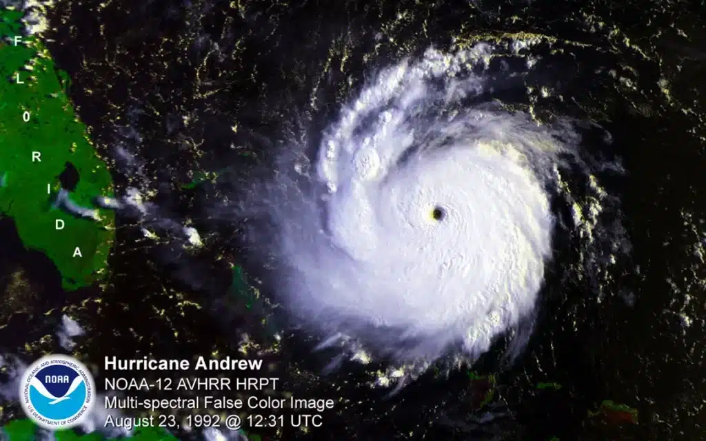 Hurricane information - photo of hurricane Andrew from NASA