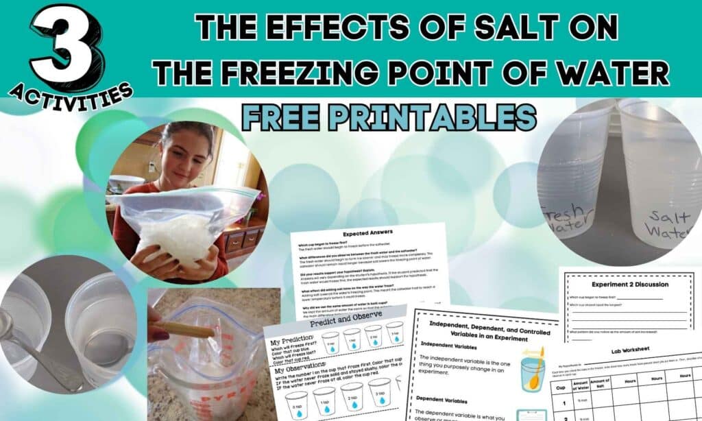 The effects of salt on the freezing point of water