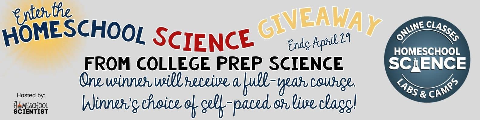 College Prep Science Full-Year Course Giveaway - The Homeschool Scientist
