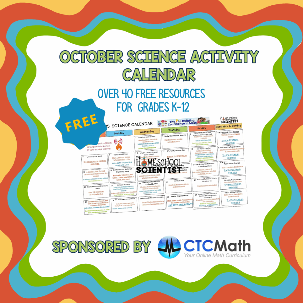 OCTOBER 2025 Science Calendar 1080
