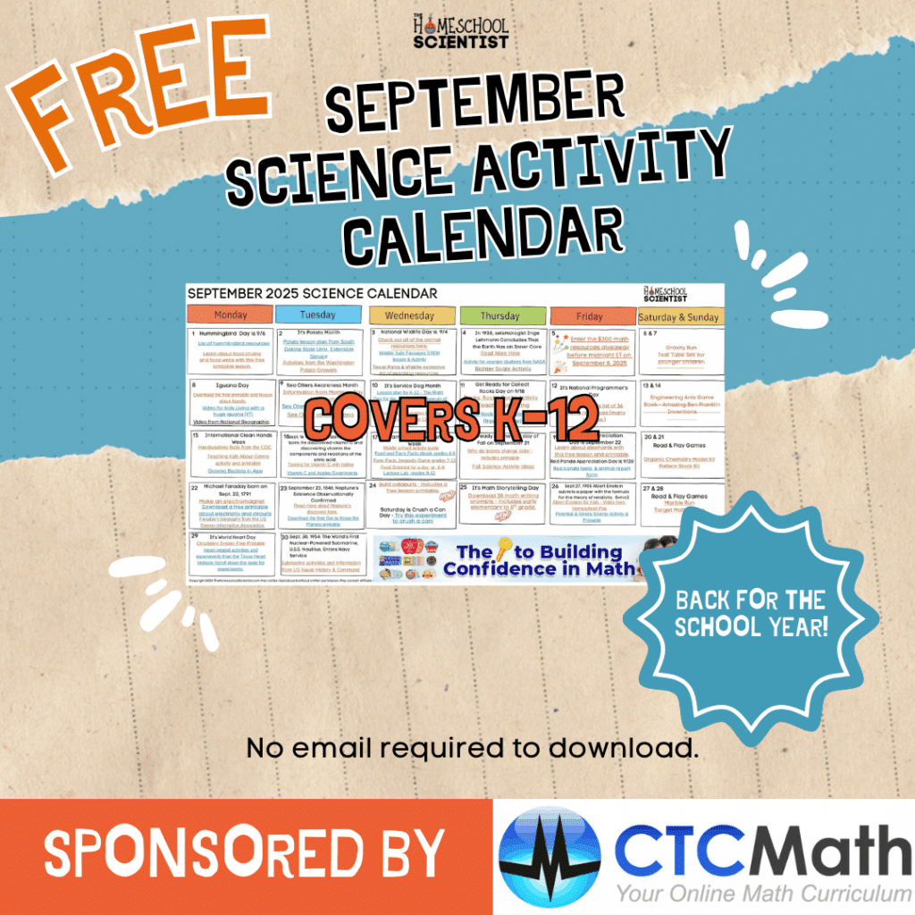 SEPTEMBER SCIENCE ACTIVITY CALENDAR