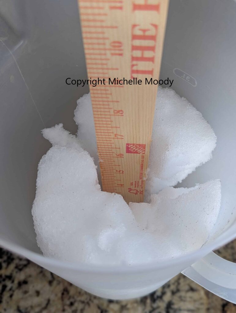 snow pulling apart as melting