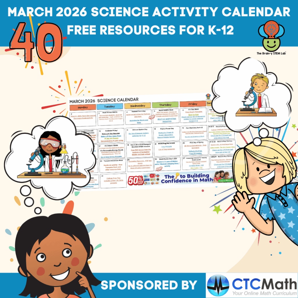 MARCH 2026 monthly science calendar 1