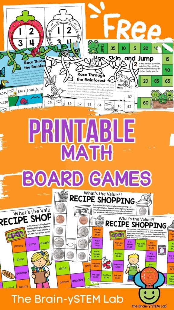 printable math board games