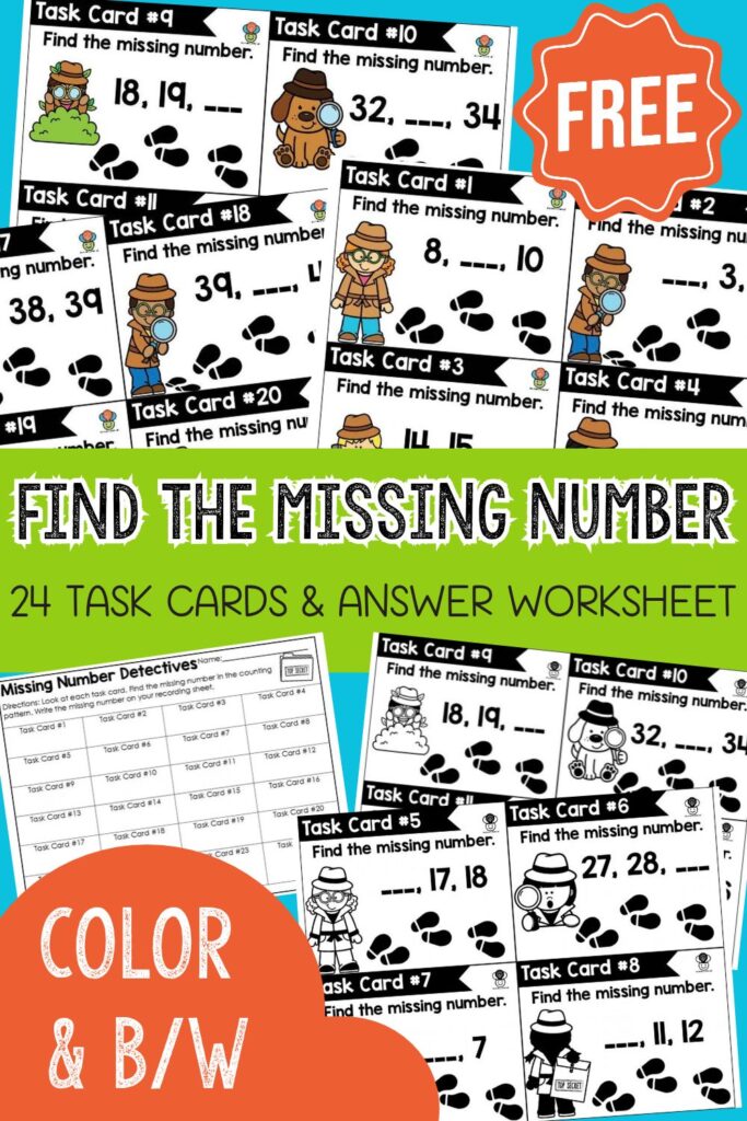 find the missing numbers worksheets and activities